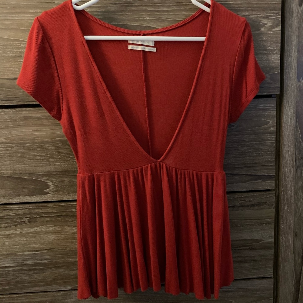 Deep V Baby Doll Top